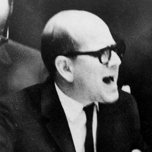 A composite image of three photograph taken on October 23, 1962, during a United Nations Security Council meeting on the Cuban Missile Crisis. From left, Soviet foreign deputy minister Valerian A. Zorin; Cuba’s Permanent Representative to the United Nations, Mario Garcia-Inchaustegui; and U.S. Ambassador Adlai Stevenson.