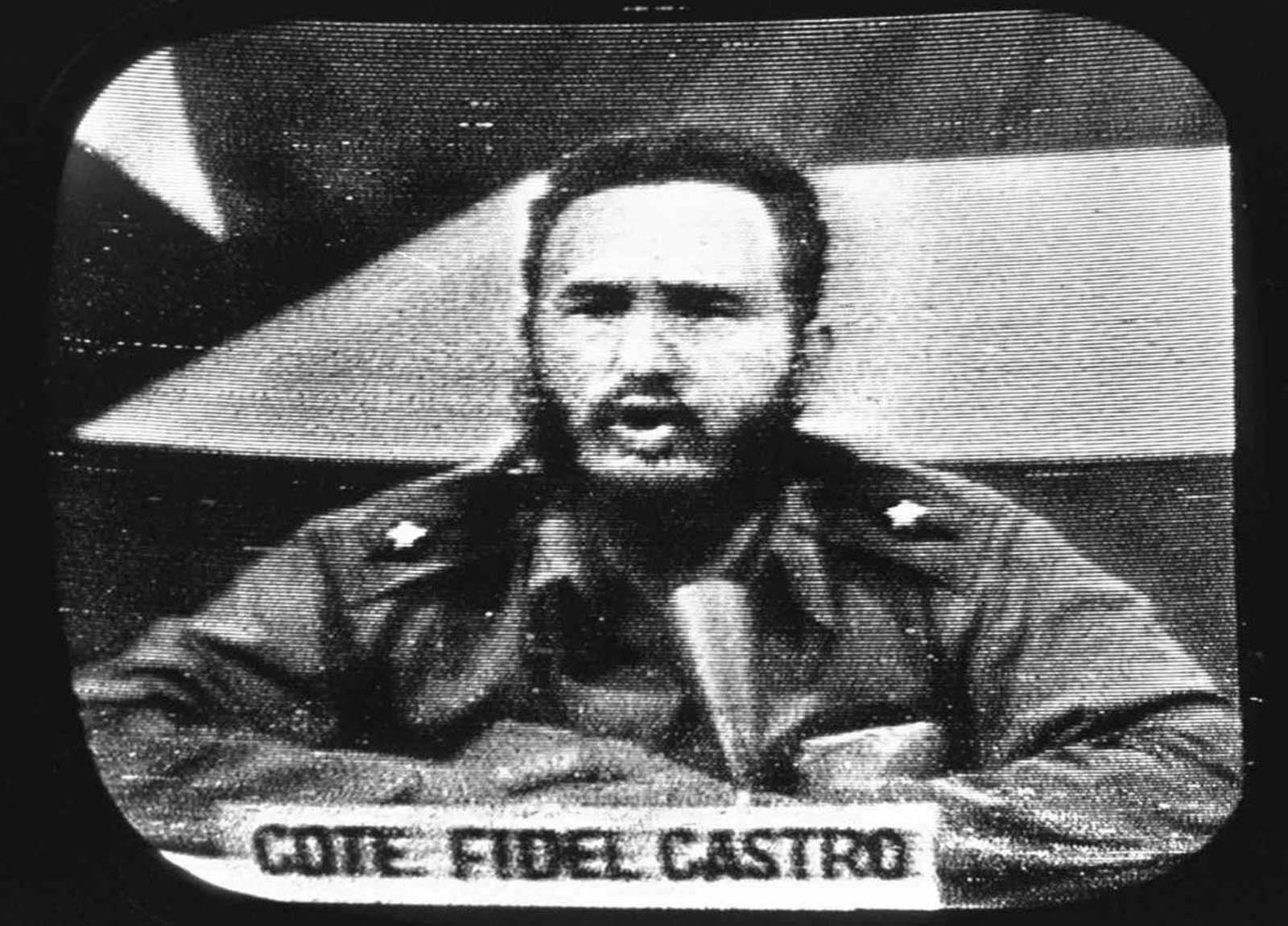 Cuban President Fidel Castro replies to President Kennedy’s naval blockade via Cuban radio and television, on October 23, 1962.